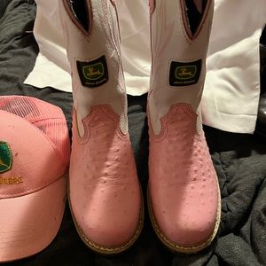 Pink John Deere boots